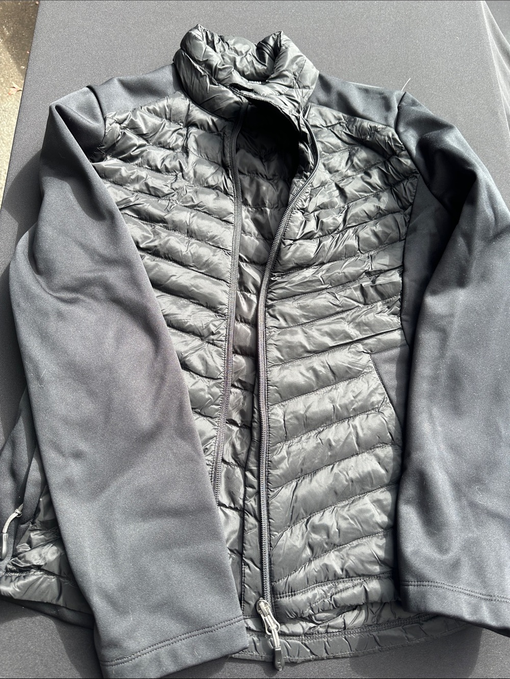 Woman’s Black Quilted 32 Heat Mixed Media Jacket - Lightweight Insulated
